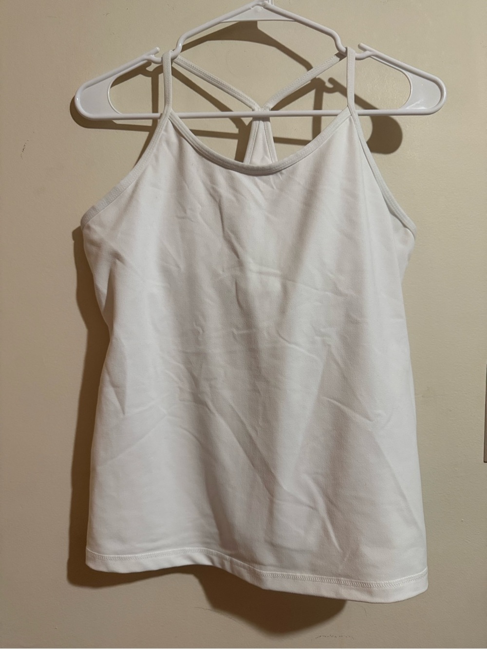 Lands' End White Women's Cross-Back Tank Top